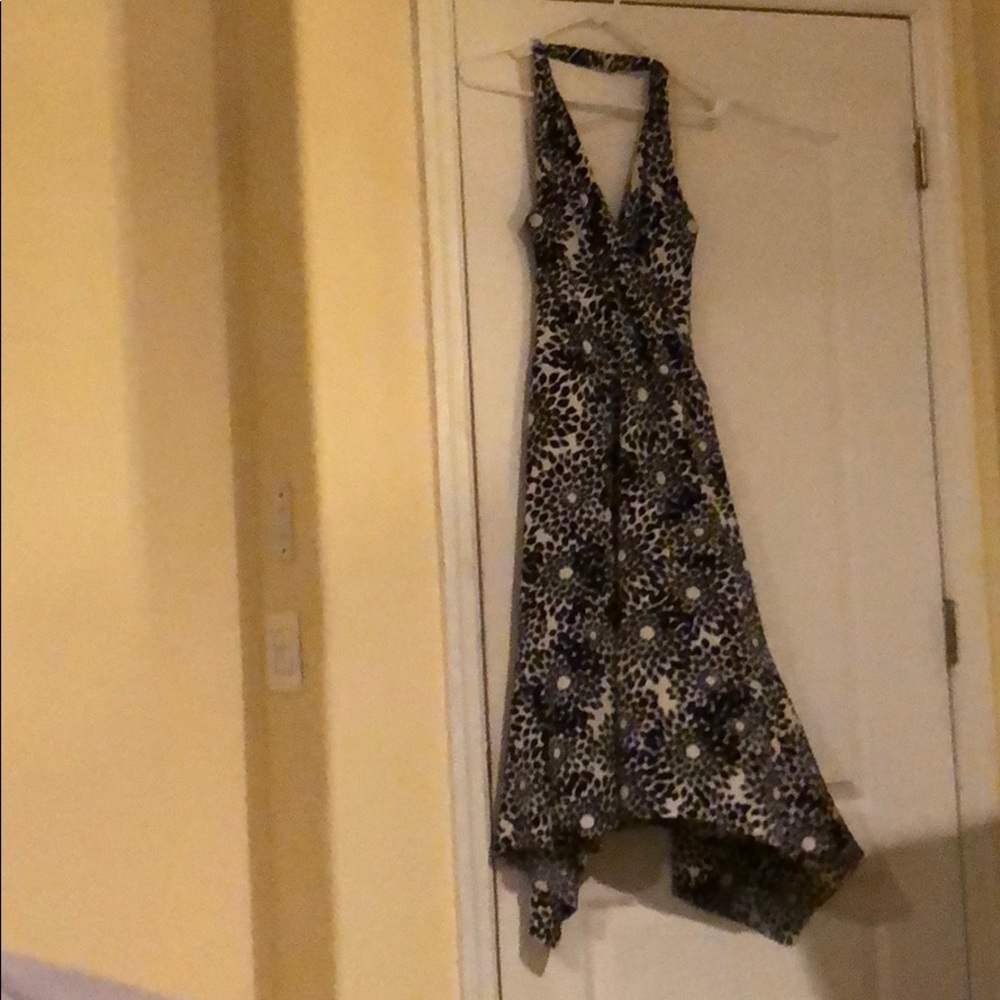 Gorgeous black and white halter dress